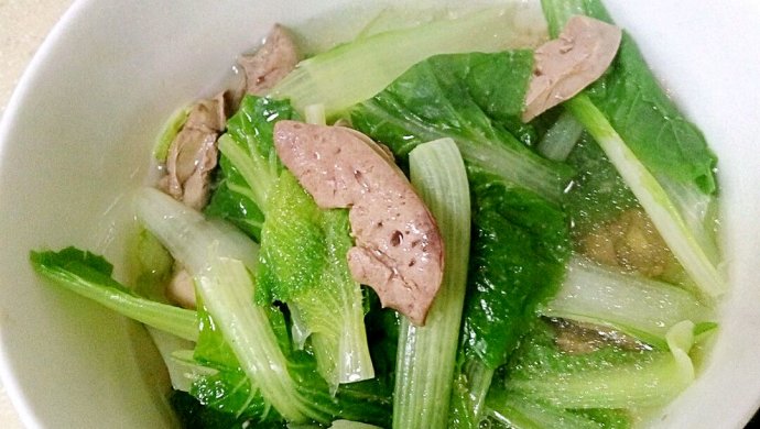 鸡肝小白菜汤