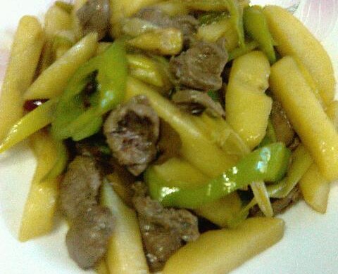 土豆爆炒鸡心