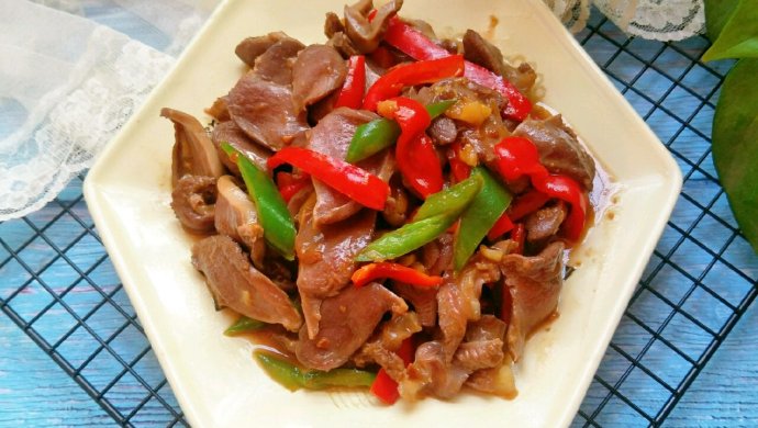 双椒炒鸭胗