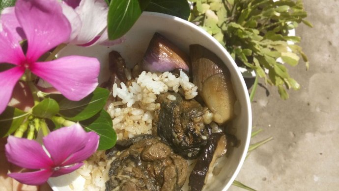 乌鸡茄子煲仔饭
