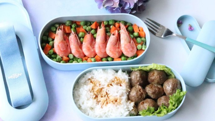 浇汁牛肉丸+杂蔬北极虾