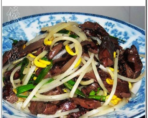 猪血炒豆芽