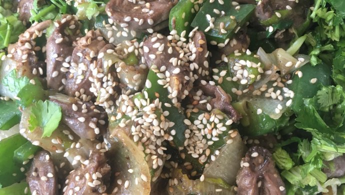 青椒孜然鸡心