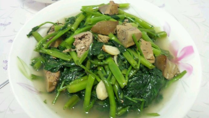 蒜香鸡肝空心菜