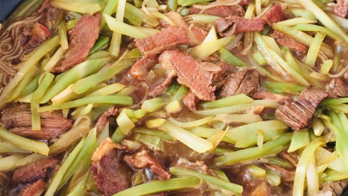 莴苣粉丝烧驴肉