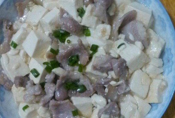 后腿肉炒嫩豆腐