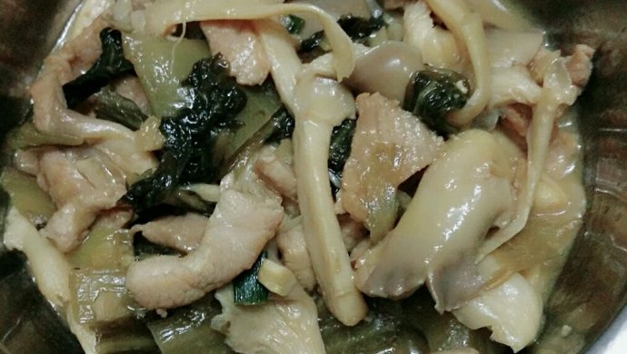 肉丝酸菜炒秀珍菇