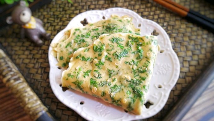 茼蒿鸡蛋饼