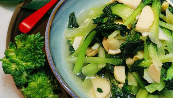 【塌棵菜炒冬笋】塔菜素食素斋减脂减肥健身??蜜桃爱营养师私厨