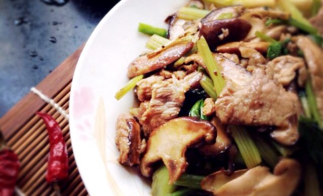 家常菜―鲜菇肉片