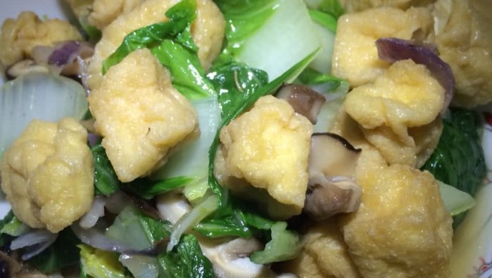 香菇豆泡黄叶菜