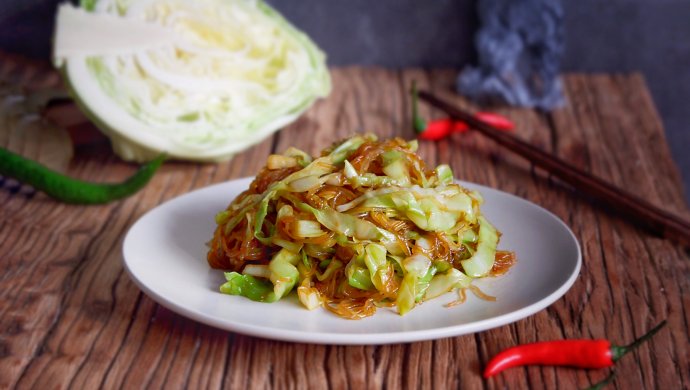 圆白菜炒粉丝