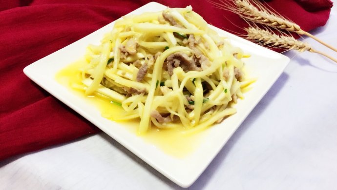 家常快手菜-茭白炒肉丝