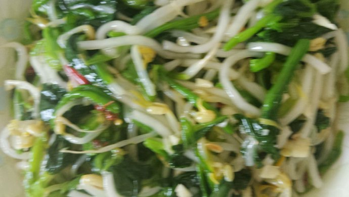 凉拌菠菜绿豆芽粉条