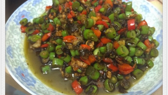 榄菜四季豆肉沫