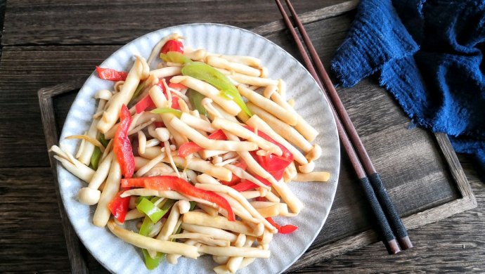 素炒白玉菇