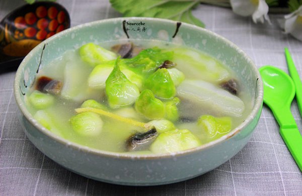 皮蛋娃头芥菜汤