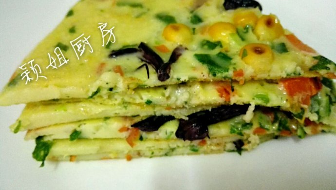 蘑菇蔬菜鸡蛋饼（红蘑丁）