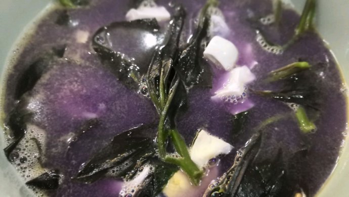 紫背菜咸蛋汤