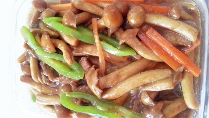 滑子菇炒肉片
