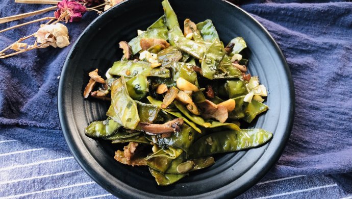 小炒紫豆角