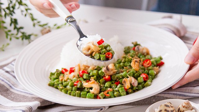 双脆花螺盖饭