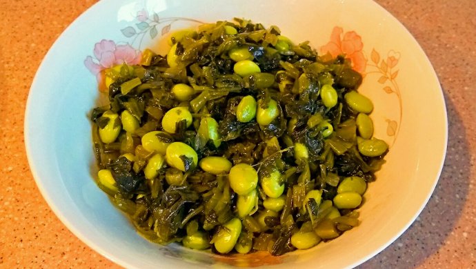 咸菜苋炒毛豆