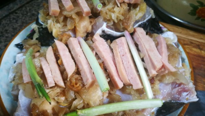好吃不腥火腿冬菜蒸鱼腩