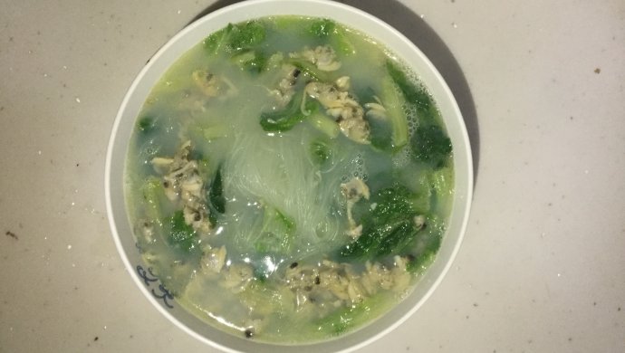 蛤蜊小白菜粉丝汤