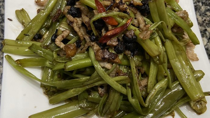 豆豉通菜梗炒肉