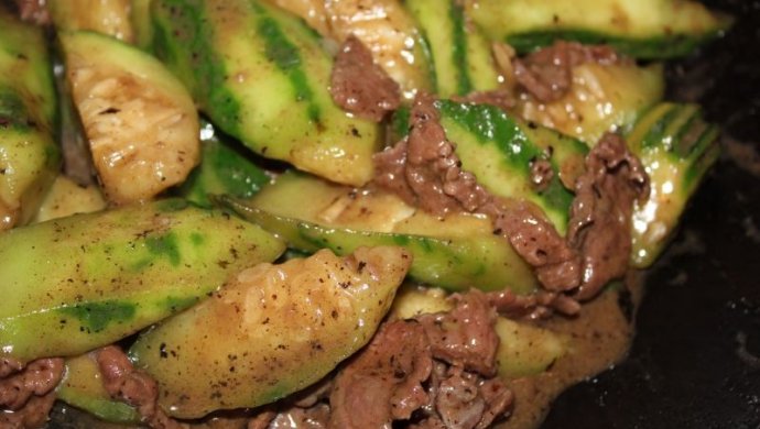丝瓜炒牛肉~~（可以再加草菇）