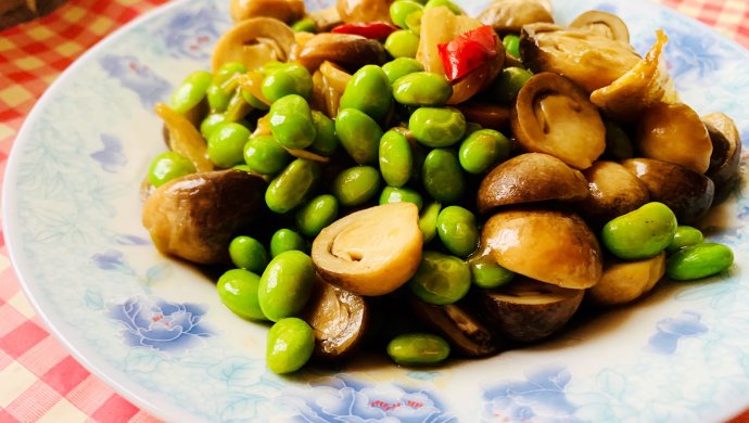 草菇炒毛豆