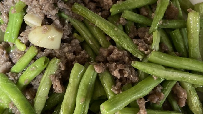 豆角炒肉末