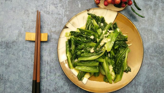 蒜泥油麦菜、蒜泥笋尖