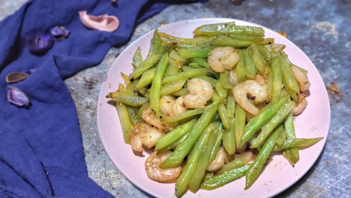 低脂莴笋炒虾仁