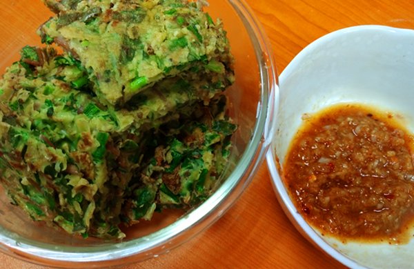 马齿苋韭菜饼