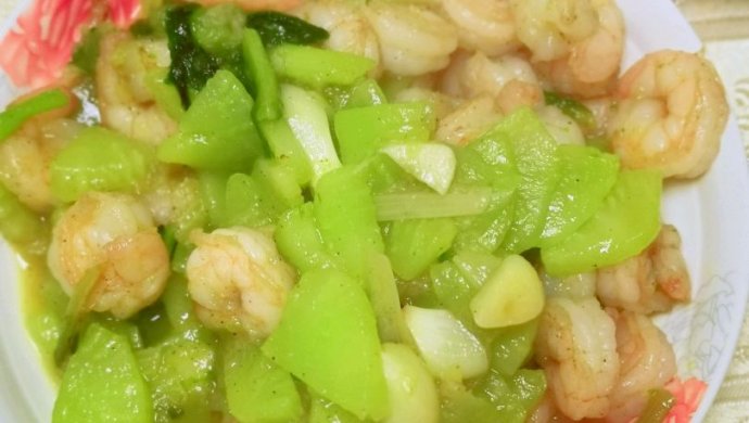 减脂餐――青虾仁炒莴笋