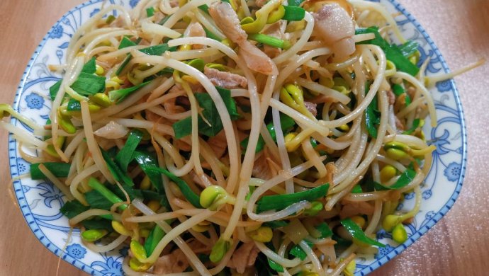 黄豆芽炒肉丝