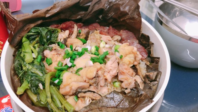 荷叶饭 腊味拼冬菇鸡