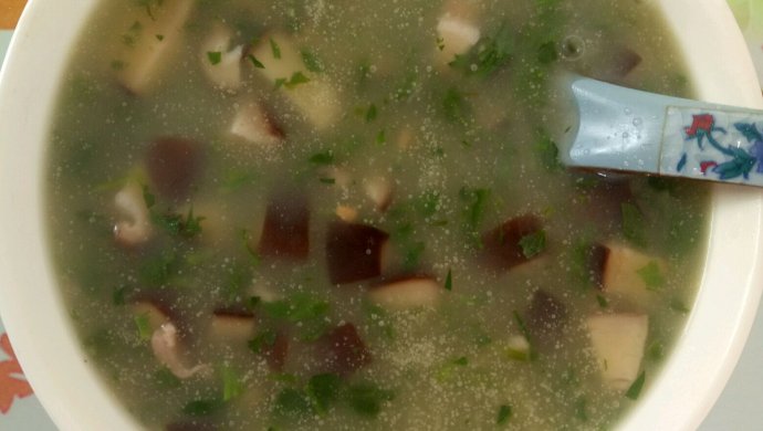 苋菜香菇肉沫羹