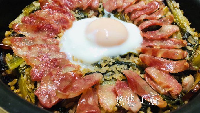莴笋叶香肠菜饭