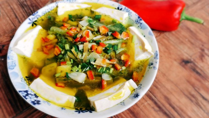 苋菜杆汤蒸豆腐