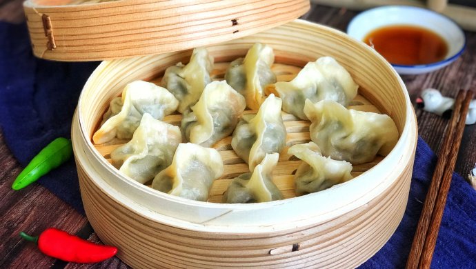 茴香猪肉馅蒸饺