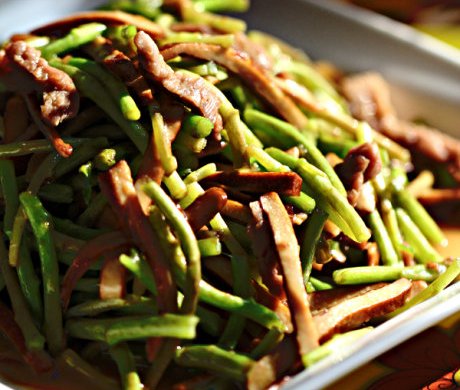 野芦蒿炒香干