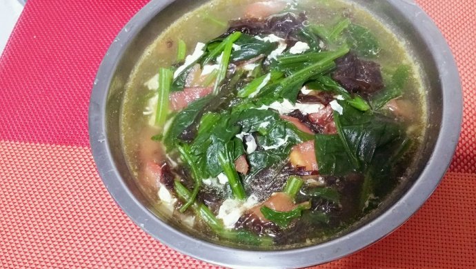 菠菜紫菜柿子汤